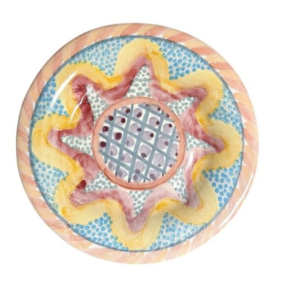 Mackenzie-Childs Victoria & Richard Keukenhof Hand-Painted Ceramic Dinner Plate - Picture 1 of 6